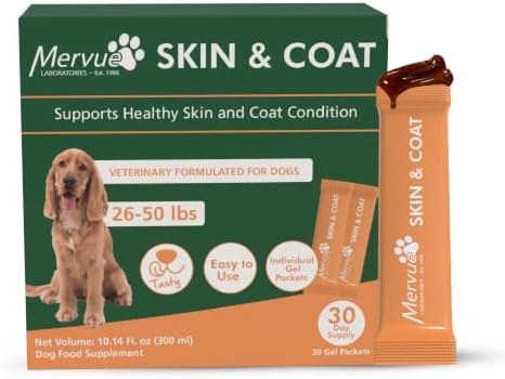 Mervue Skin and Coat Supplement for Dogs in Gel (30 Day Supply)