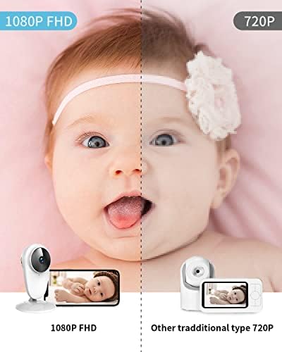 BJS Baby Monitor with Camera and Audio, 1080P Indoor Home Camera with Sound and Motion Detection, Baby/Pet Elder/Nanny, Infrared Night Vision (1 Pack), White (BM-A-1)