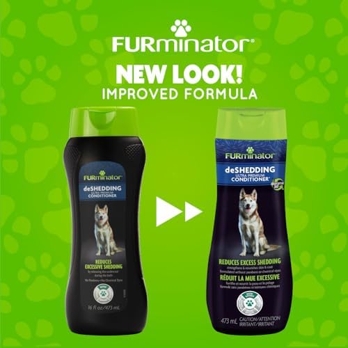 FURminator Ultra Premium deShedding Conditioner for Dogs, 16 oz | Reduces Excess Shedding, Conditioners Nourish Skin & Coat, Helps Remove Wet Dog Smell, No Parabens or Dyes, Fresh Scent