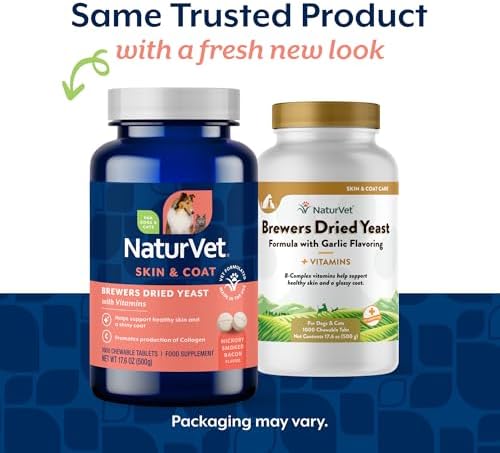 NaturVet Brewer’s Dried Yeast Formula with Garlic for Dogs & Cats - 1000 Ct