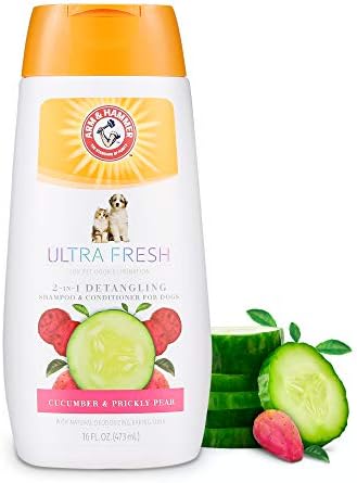 Arm & Hammer Detangling Dog Shampoo, Cucumber Prickly Pear, 16 Fl Oz | 2-in-1 baking soda formula, moisturizing wash, suitable for dogs with tangled or matted coats