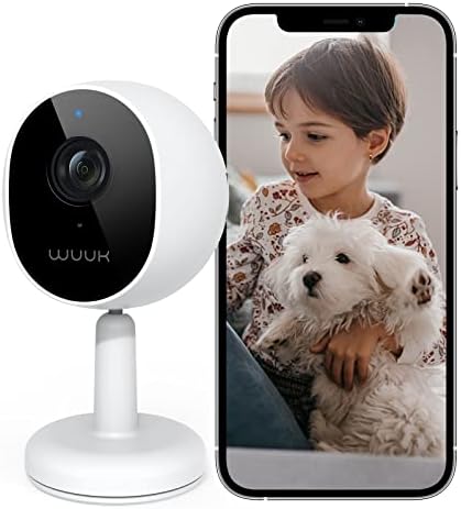 WUUK 4MP Indoor Wired Security Camera, Baby Monitoring, No Subscription