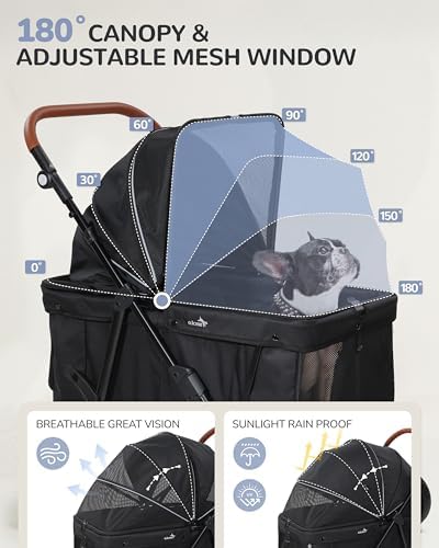 Dog Stroller for Large & Medium Dogs - 20-132lbs, for 2 Small Dogs