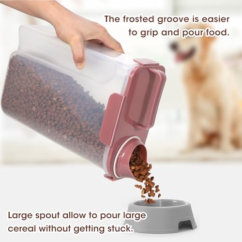 TBMax Portable Dog Food Storage Container 5 to 7 Lbs, 7 Lbs, Dusty Rose