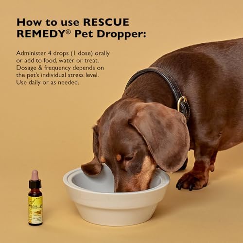 Rescue Remedy Pet Dropper - 10mL - Stress & Tension Support for Dogs & Cats with Bach Natural Flower Essences - Sedative-Free, Homeopathic Liquid Formula - For All Breeds, Ages & Weights