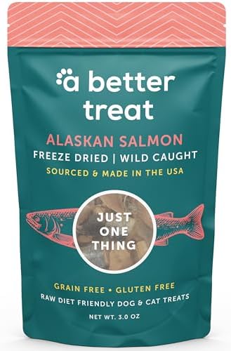 A Better Treat – Freeze Dried Salmon Dog Treats, Wild Caught, Single Ingredient | Natural High Value | Gluten Free, Grain Free, High Protein, Diabetic Friendly | Natural Fish Oil | Made in the USA