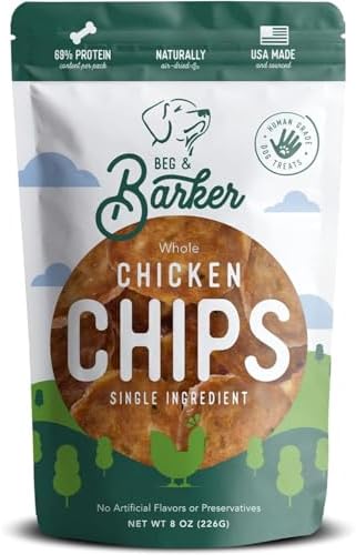 Beg & Barker Chicken Chips for Dogs - Single Ingredient, 8oz