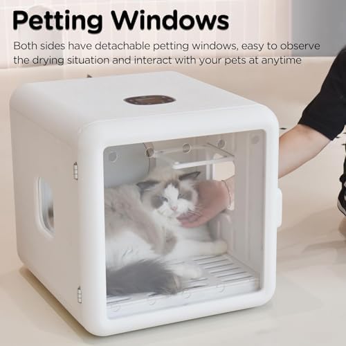 TsoLay Automatic Pet Dryer, Pet Hair Dryer Box 65L Capacity, Safe Cat Dryer Box with Smart Temperature Control and Air Vents, Quick Drying Pet Hair in All Directions, for Cats and Small Dogs