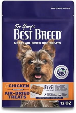 Best Breed Dr. Gary's Air-Dried Dog Treats & Food Topper – Free-Range New Zealand Chicken, Single Protein, Grain-Free (12 oz)