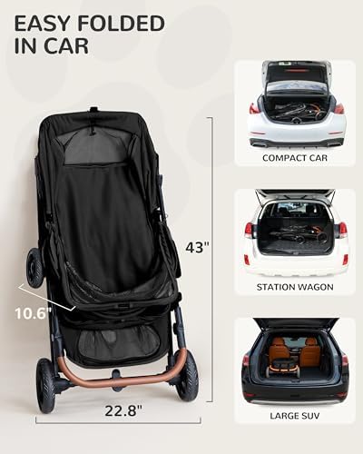 Dog Stroller for Large & Medium Dogs - 20-132lbs, for 2 Small Dogs