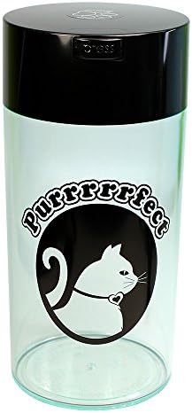 Tightpac Pawvac 5 to 24 Ounces Container, Airtight Pet Food and Treats Storage Jar - Patented Vacuum Seal Container for Pet Food, Treats and other Dry Goods - Clear with Cats