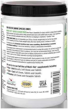 Nutri-Vet Grass Guard Chewables for Dogs, Dog Urine Support, 365 Count