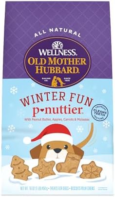 Wellness Old Mother Hubbard Winter Fun P-Nuttier Dog Biscuits, Natural, Seasonal Holiday Treat, Peanut Butter Flavor, 16 oz Bag