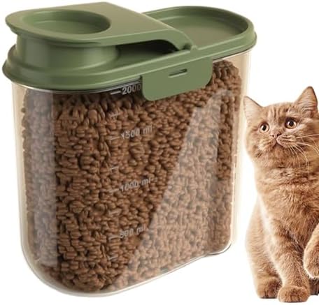Dog Food Storage Container Anti-Moisture Dust-Proof Grain Dispenser, Green
