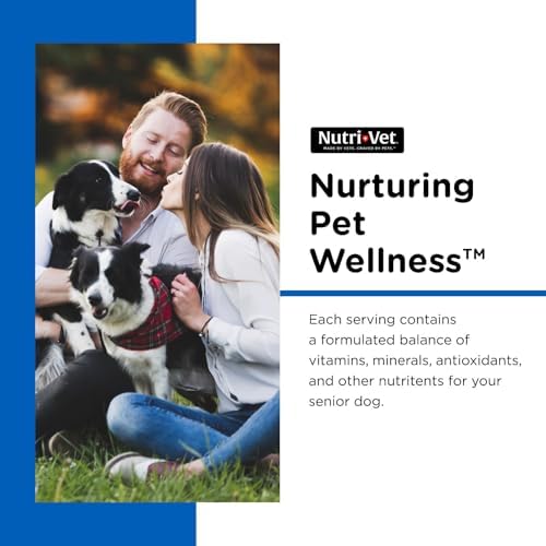 Nutri-Vet Senior-Vite Multivitamin, Dog Supplements, Immune Support, Pet Supplies, Vitamins for Dogs, Senior Essentials, Made in USA, Multivitamin for Pets, 120 Count | Daily Multivitamin, Senior Dog Vitamins, Dog Vitamins & Supplements, Immune Support...