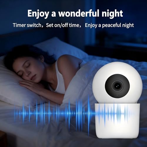 Indoor Pan/Tilt Home Security Mobile Tracking Camera 2K 3MP, 345 Degree Wireless WiFi Webcam/Monitor for Baby/Elder with Night Vision & Phone App (128G SD Card Storage), 2 Way Audio, Human Detection