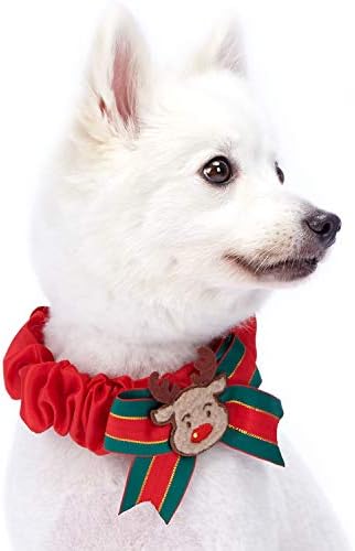Blueberry Pet Christmas Reindeer Dog Collar Cover, Festival Fever Holiday Decorative Sleeve for Small, Medium & Large Dog Collars