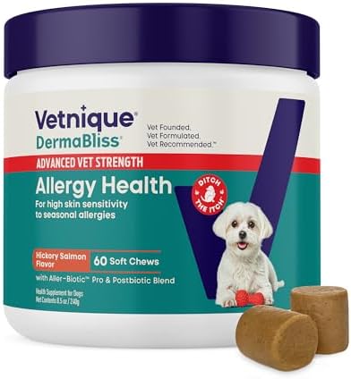 Vetnique Dermabliss Advanced Strength Dog Allergy Chews, Anti-Itch 60ct
