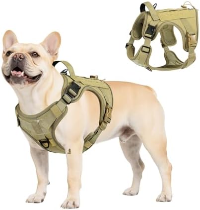 VavoPaw Heavy Duty Tactical Dog Harness for Small Dogs, No Pull Adjustable