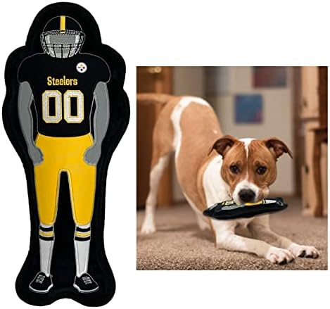 Pets First The 1st Ever Tough but Smooth Dog Toy NFL Pittsburgh Steelers Football Athletes Player Tough Pet Toy. A Premium Quality Doggie Toy with Built-in Squeaker. Sports Fans Favorite Chew Toy