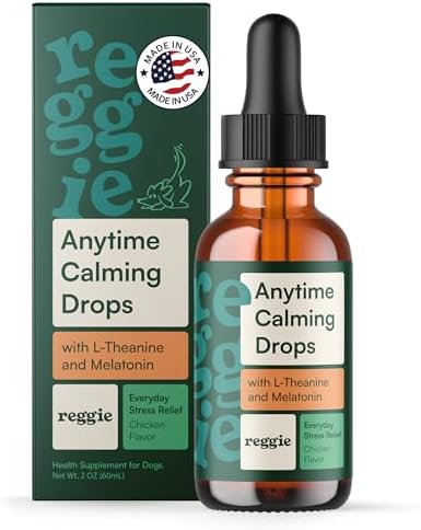 Reggie Anytime Calming Drops for Dogs, L-Theanine, Melatonin