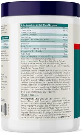 Vetnique Dermabliss Advanced Strength Dog Allergy Chews, Anti-Itch 120ct