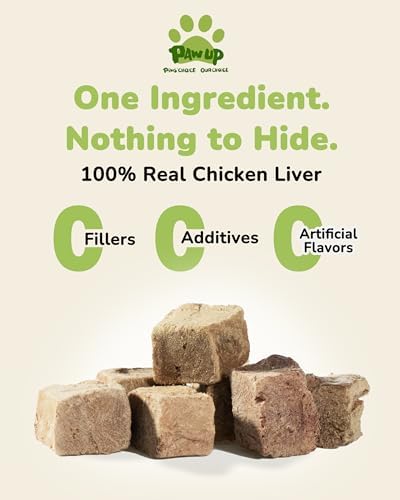 PAWUP Freeze Dried Chicken Liver Dog Treats, Single Ingredient