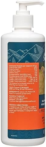 Alaska Naturals – Wild Alaska Salmon Oil Formula Dog Food Topper – EPA and DHA Omega-3 - Supplement for Healthy Skin, Shiny Coat – Made in The USA – 15.5 oz. Pump Bottle