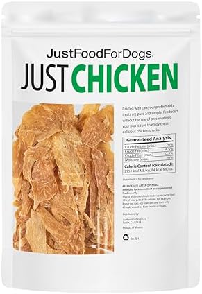 JustFoodForDogs Single Ingredient Dog Treats - Chicken Breast, 18oz
