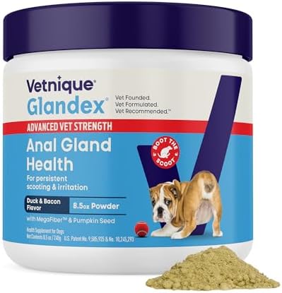 Vetnique Glandex for Dogs Advanced Strength Anal Gland Fiber Powder, 8.5oz