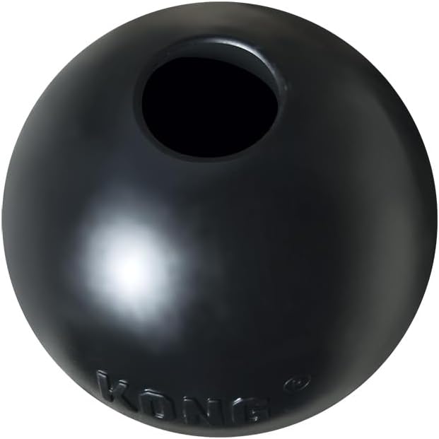 KONG Extreme Ball 2-Pack – Durable Rubber Dog Toy for Power Chewers – Tough Fetch Ball with Hole for Treats – Ideal for Training & Interactive Play – Black (Medium/Large)