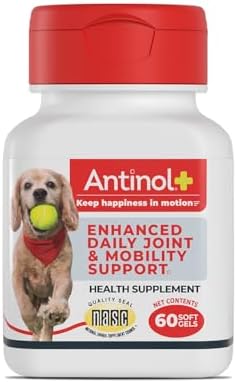 Antinol Plus Mobility Hip & Joint Supplement for Dogs, 60 Soft Gels