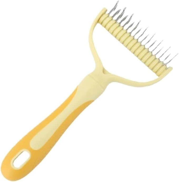 Dual-Sided Cat Grooming Brush - Stainless Steel Deshedding and Dematting Tool | Pink
