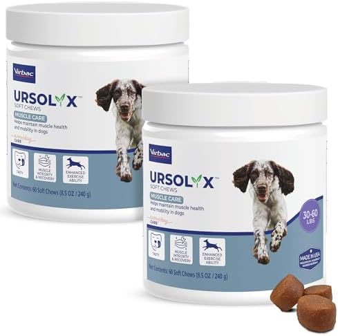 Virbac URSOLYX Soft Chews for Dogs | Muscle Health Support for Senior, Active or Recovering Dogs, Medium | 120 Count 4-Month Supply