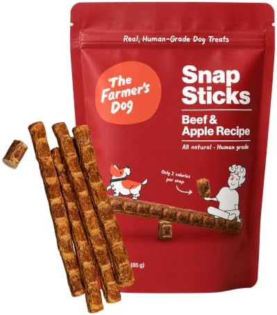 The Farmer's Dog Snap Sticks, Human Grade Dog Treats, Beef & Apple 3oz