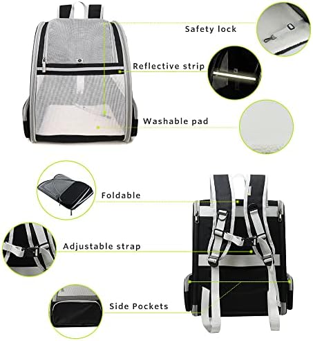 Texsens Bubble Backpack Pet Carrier, Black