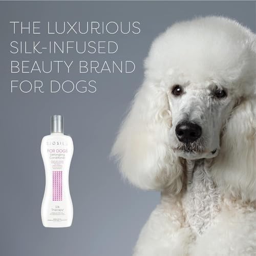 BioSilk for Dogs Silk Therapy Detangling Conditioner, 12 Fl Oz, 2-Pack | Smooths knots and tangles for soft, manageable coats, supports routine grooming and brushing