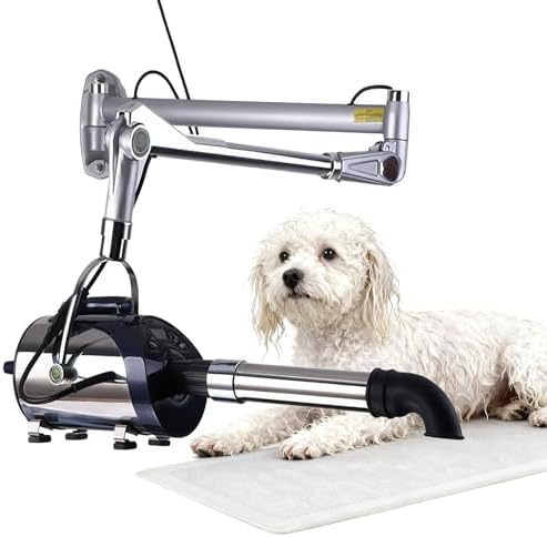 Wall Mounted Dog Blower Grooming Dryer for Large Dogs - 2800W High Velocity Professional Pet Hair Dryer - 8-Temp Adjustable Speed and Adjustable Temperature - Low Noise