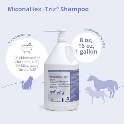 MiconaHex+Triz Shampoo for Dogs, Cats and Horses, Gallon | Antibiofilm, Moisturizing; Packaging May Vary