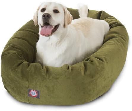 Majestic Pet Micro Velvet Dog Bed, 40 Inch Large, Round, Washable, Fern