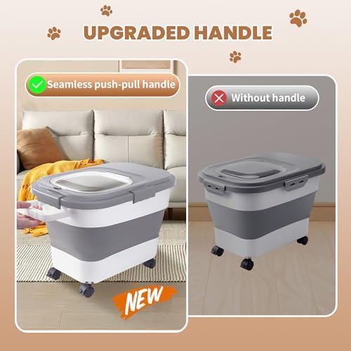 15-23Lbs Airtight Dog Food Storage Container, 23Lbs, Grey