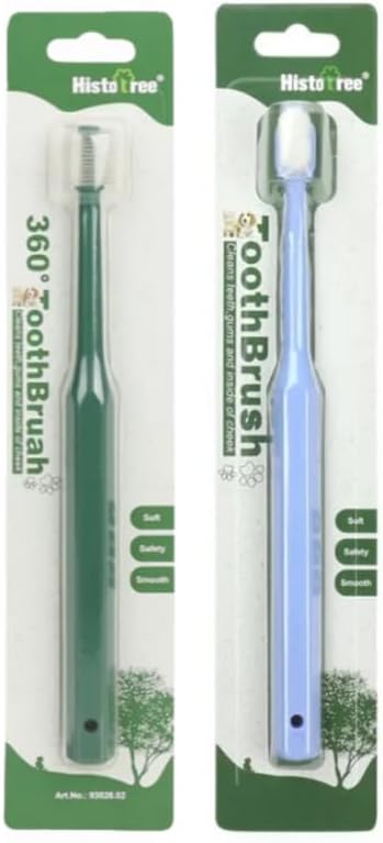 Pet Toothbrush Set, Suitable for Cats and Dogs, Includes one 360-degree no-Dead-Angle Toothbrush and one Ultra-Soft Bristle Toothbrush.