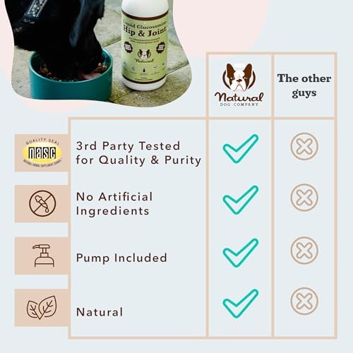 Natural Dog Company 32 oz. Bundle with Wild Alaskan Salmon Oil and Liquid Glucosamine for Dogs, Fish Oil Supplement, Joint and Hip Support