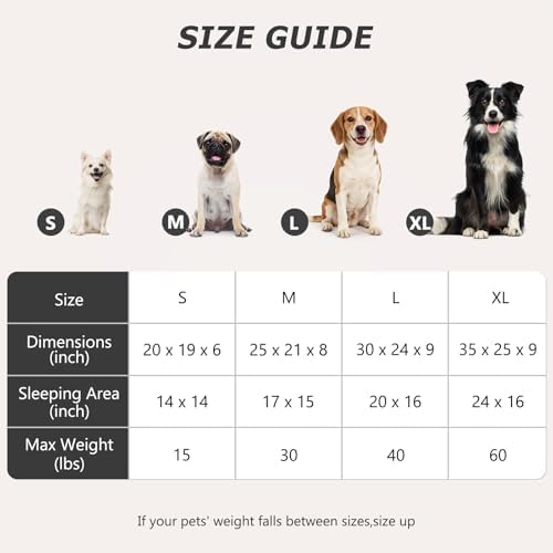 MIXJOY Calming Rectangle Dog Bed, 30"x24"x9"