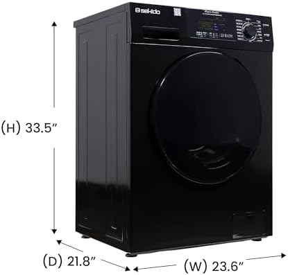 Sekido All-in-One Washer Dryer VENTLESS/VENTED PET cycle 1.62cf/15lbs 110V (Black)