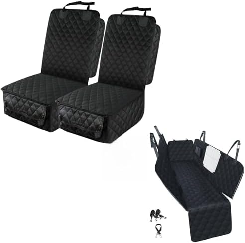 PETICON Dog Car Seat Cover - Waterproof, Mesh Window, Bundle