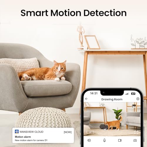 Cinnado 2K Indoor Security Camera with Alert for Pet/Cat/Nanny, D1 2Pack