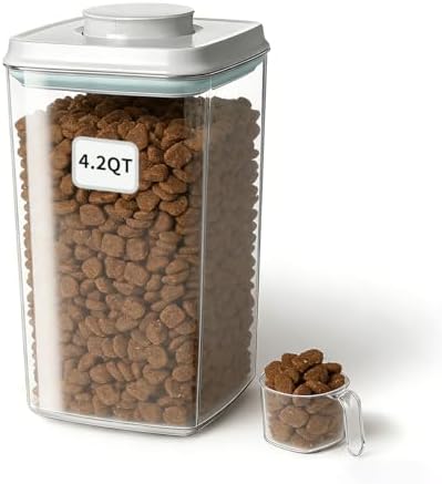 Dog Food Storage Container with One-Touch Lid, 4.22 QT