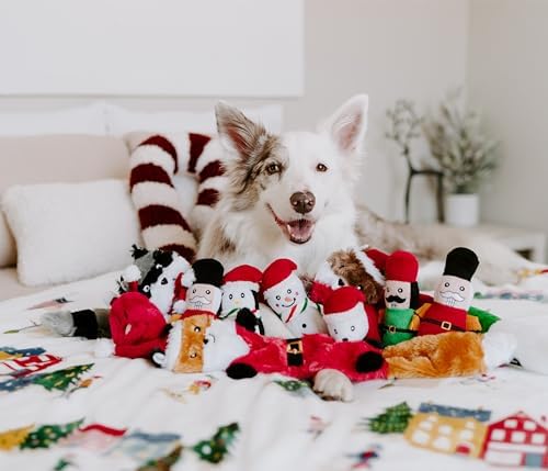 ZippyPaws Skinny Peltz for Medium and Large Dogs - Holiday 3-Pack | No Stuffing Dog Toys to Keep Them Busy, Squeaky Unstuffed Chew Toy for Pets, Soft Plush Variety Pack, Fox, Raccoon & Squirrel