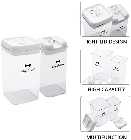 Pethiy Dog Food and pet Treats Storage Container, 2-Pack, Clear